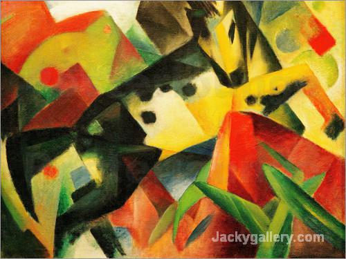 Jumping Horse by Franz Marc paintings reproduction